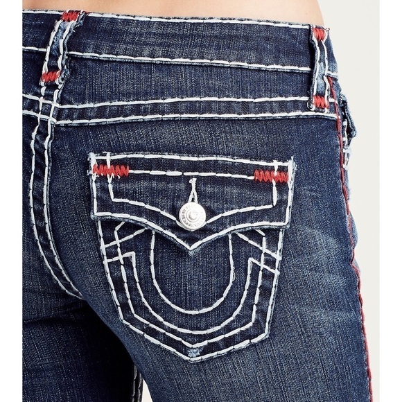 Sz. 28 sz. 6 True Religion Slim Straight Flap Super T Jeans - Picture 7 of 16